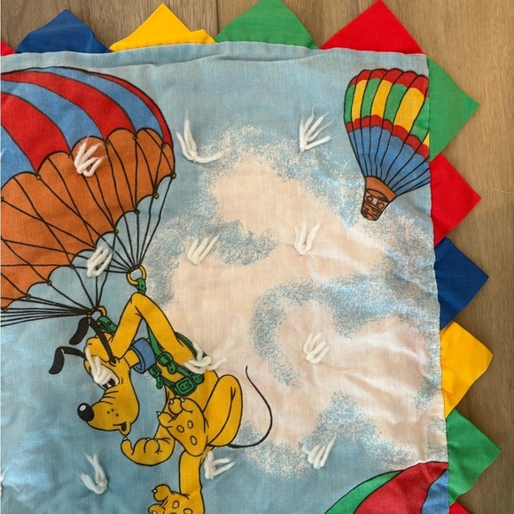 Vintage Mickey Minnie Pluto Goofy Air Balloon Twin Comforter Quilt Kids blanket - Picture 4 of 6